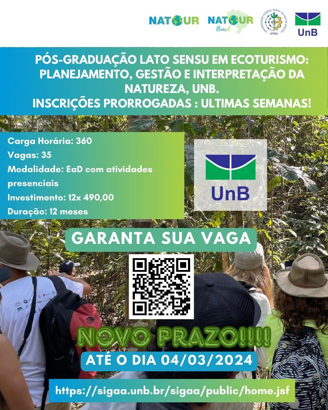 Posgrado en Ecoturismo e Interpretación de la Naturaleza en la UnB: ¡inscripciones abiertas!